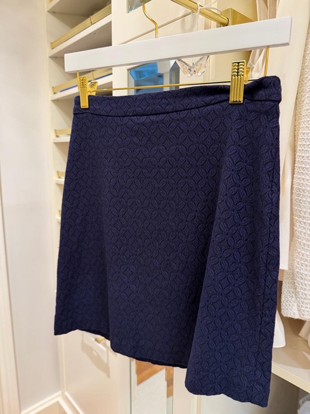 Short Navy Skater Skirt Margaret M Navy Textured Circle Skirt Petite XS